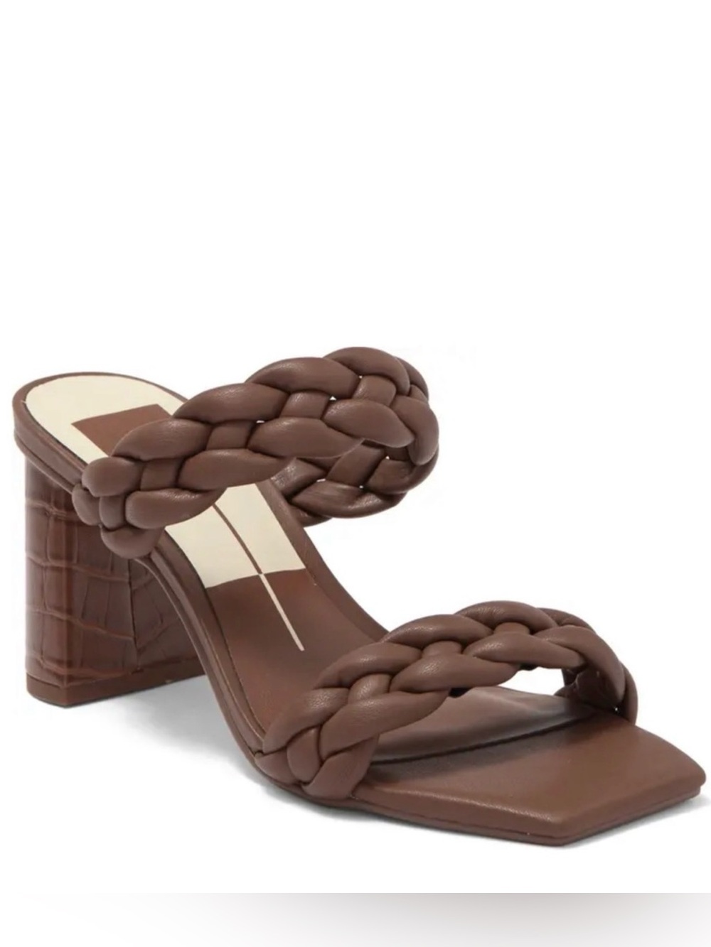 Dolce Vita Brown Braided Double-Strap Block Heel Sandal Size 9